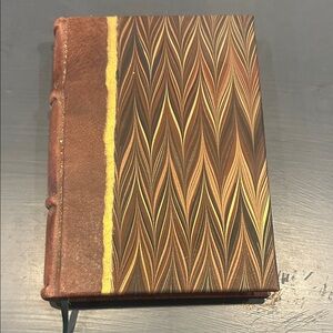 Vintage Leather and Marbled Notebook
